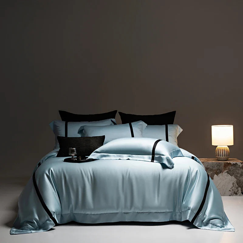 Afralia™ Luxury Eucalyptus Lyocell Bedding Set: Duvet Cover, Bed Sheet, Pillowcases