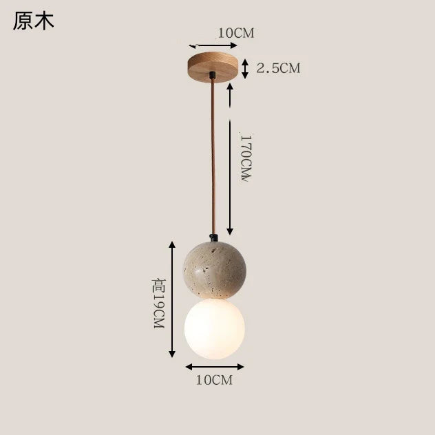 Afralia™ Travertine Stone Pendant Chandelier for Bedroom and Dining Room