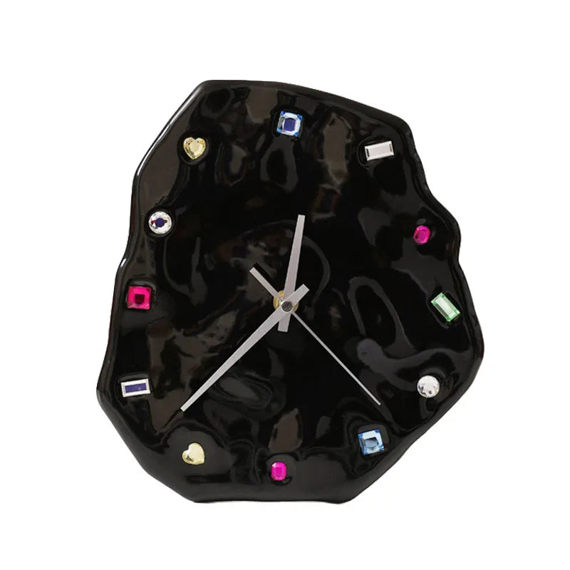 Afralia™ Crystal Geometric Wall Clock for Living Room Decor