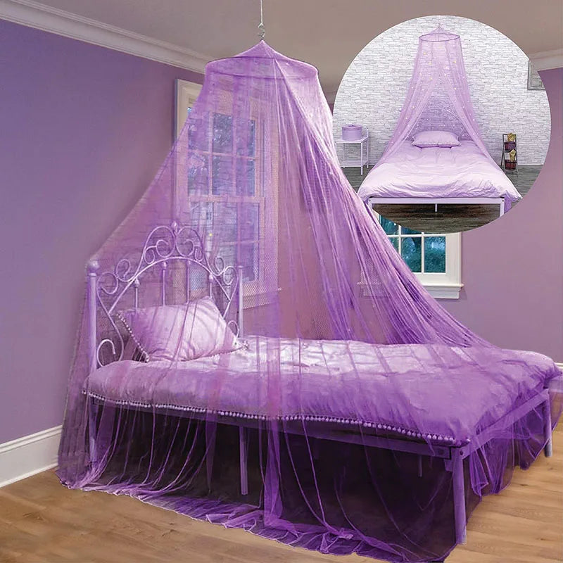 Afralia™ Mesh Mosquito Net with Luminous Stars, Single Door Suspended Bed Curtain