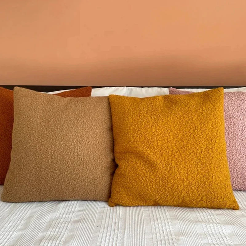 Afralia™ Boucle Teddy Throw Pillow Case Set of 2