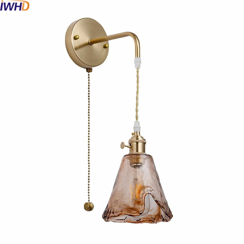 Afralia™ Copper Glass LED Wall Light for Modern Nordic Living Room Bedroom
