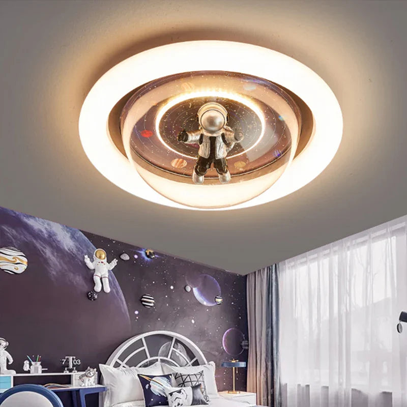 Afralia™ Astronaut LED Ceiling Lights for Children's Room and Bedroom