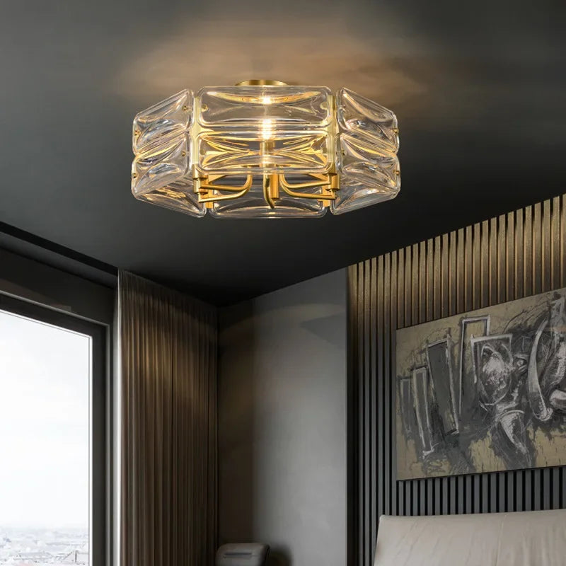 Afralia™ Gold Crystal LED Ceiling Chandelier for Dining Room and Home Decoration