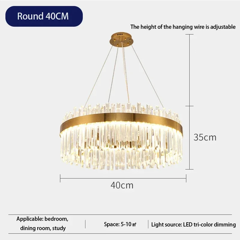 Afralia™ LED Crystal Chandelier Pendant Lamp for Modern Living Room Lighting Fixtures
