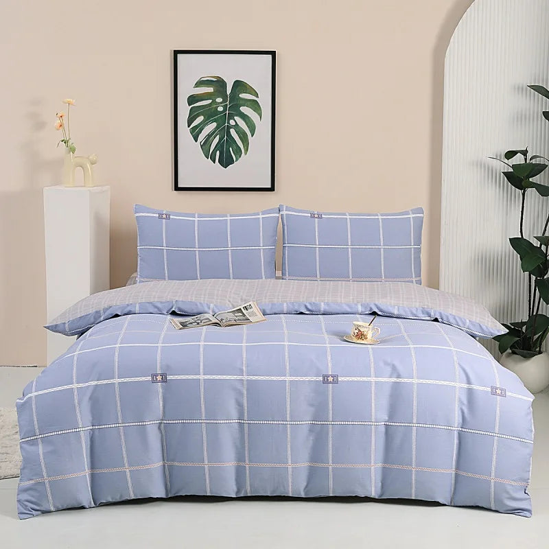 Afralia™ Printed Cotton Bedding Set, 4-Piece Universal Duvet Cover Kit, Cozy Home Textiles