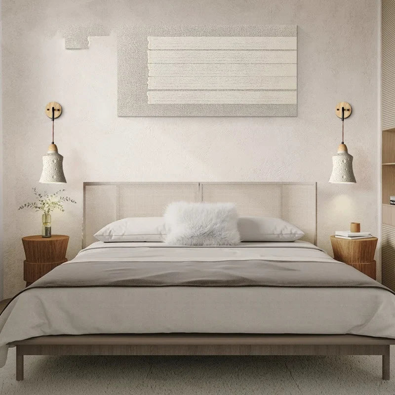 Afralia™ Cement LED Wall Lamp Sconce Modern Pull Chain Switch Stair Light