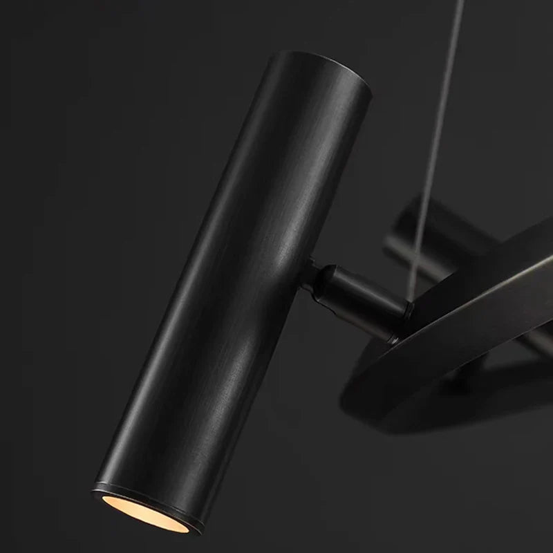 Afralia™ Black Metal Chandelier: Minimalist Hanging Light for Dining Room, Kitchen, Bedroom.