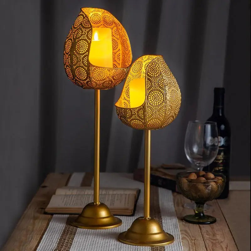 Afralia™ Romantic Wrought Iron Candlestick for Elegant Home Decor & Candlelit Dinners