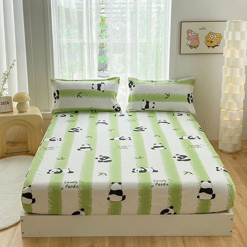 Afralia™ Printed Waterproof Fitted Bed Sheet Full Queen Size Bed Cover