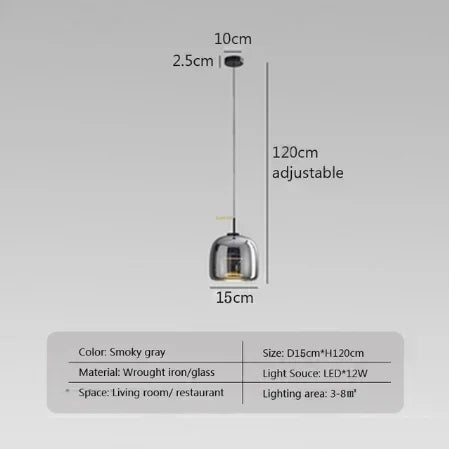 Afralia™ Glass Pendant Light Luxury Nordic Led Hanging Lamp Modern Bedroom Fixture