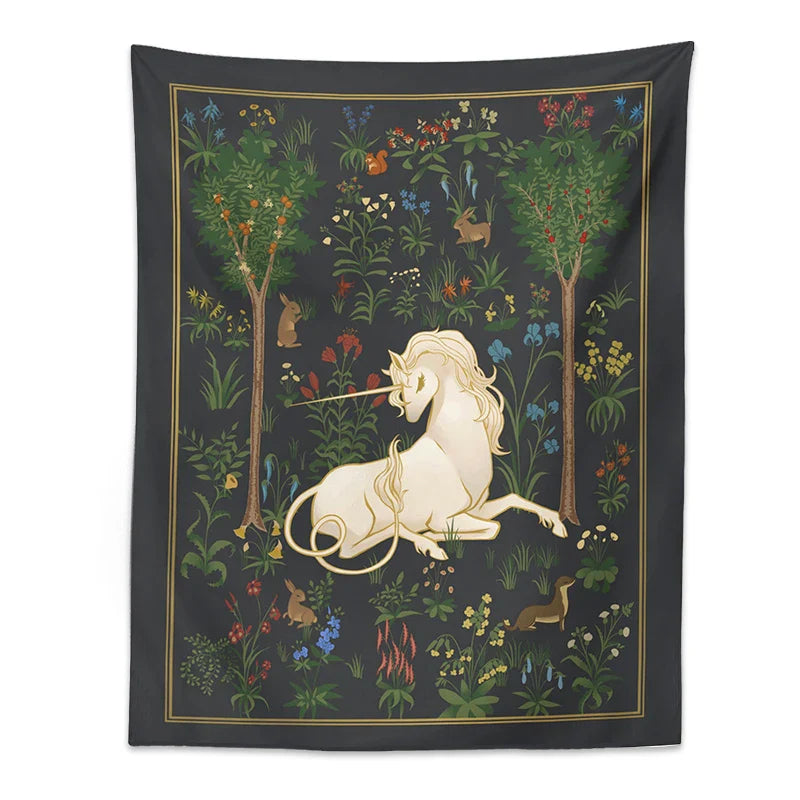 Afralia™ Unicorn Tapestry Wall Hanging Beach Towel Yoga Mat Home Decor