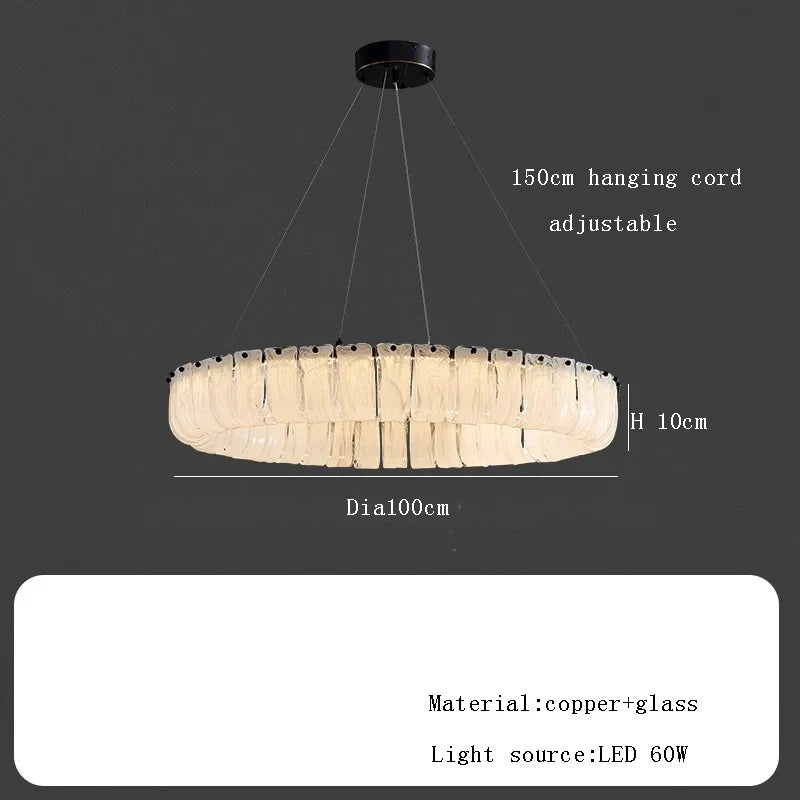 Afralia™ Cloudy Smokey Glass Pendant Lights with LED, Round Metal Ceiling Lamps for Luxe Home Decor