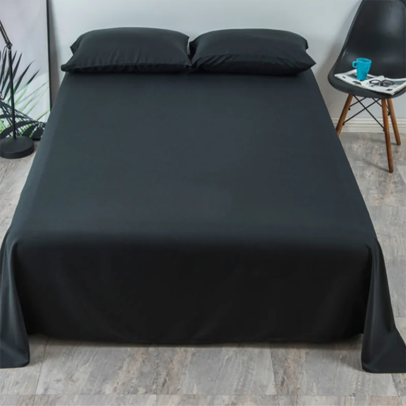 Afralia™ Solid Bed Sheet Set 4 Pcs - All Seasons Full Queen Twin Size Kit