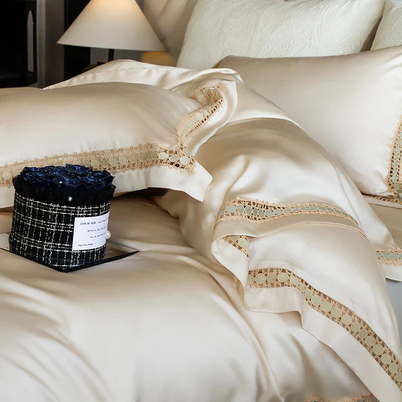 Afralia™ Eucalyptus Fiber Duvet Cover Set: Soft, Silky, Cool, Hollow Edge, Summer Bedding