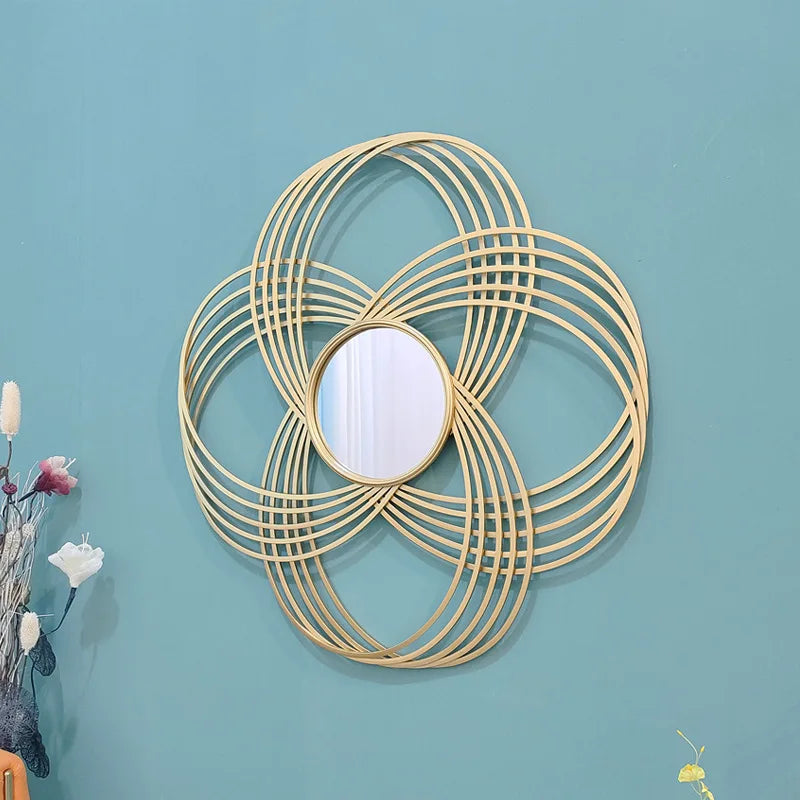 Afralia™ Luxury Round Mirror for Nordic Living Room Wall Decor