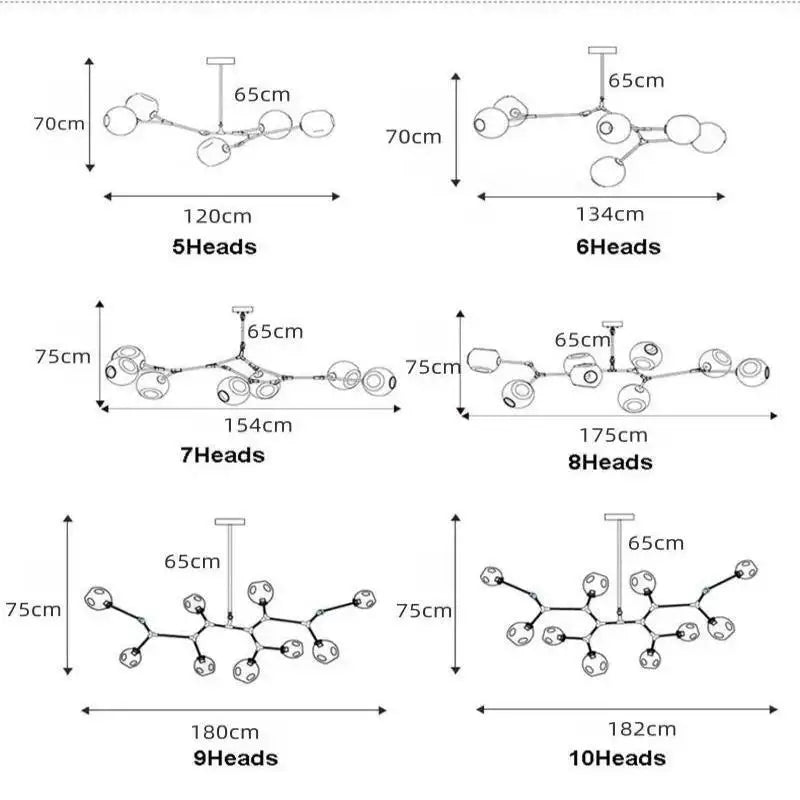 Afralia™ Glass Branch Ceiling Chandelier with Multi Color Lampshades