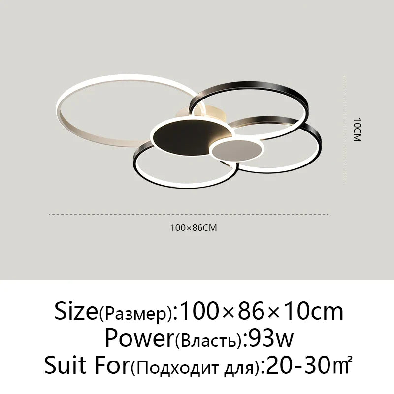 Afralia™ Modern LED Chandelier with Remote Control for Living Room & Bedroom Lighting