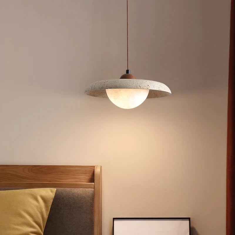 Afralia™ White Glass LED Pendant Light Hanglamp