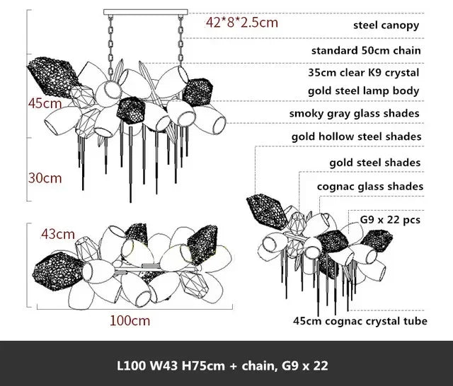 Afralia™ Nordic Villa Glass Pendant Lights Living Room Hotel Hall Hanging Lamp