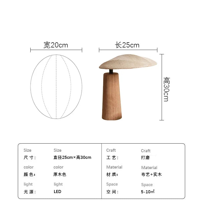 Afralia™ Wooden Desk LED Lamp Wabi-sabi Zen Art Decor Living Room Bedroom Study