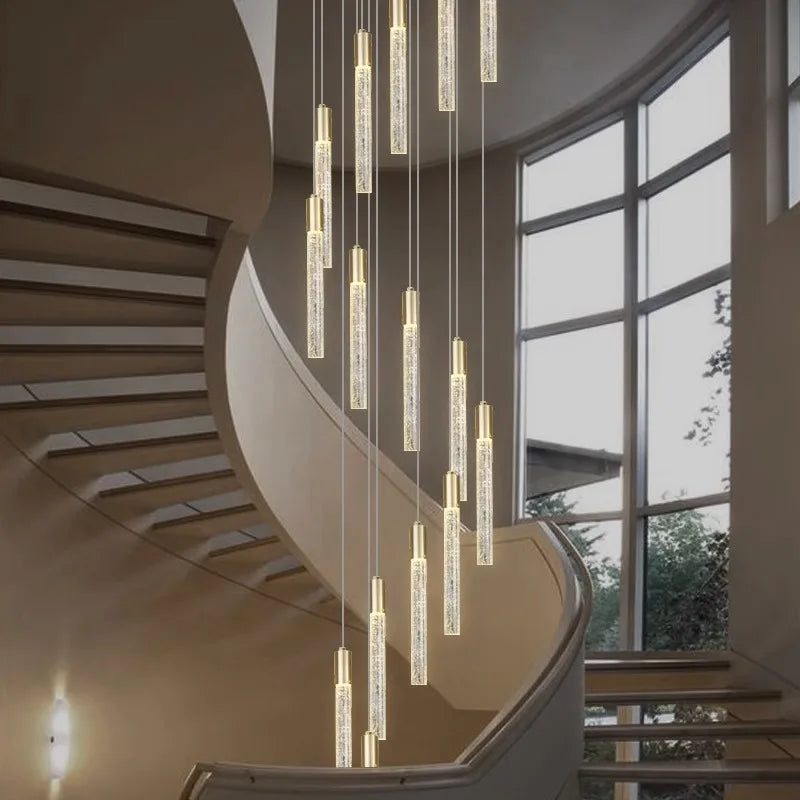 Afralia™ Nordic Home Stair Chandelier Living Dining Pendant Ceiling Indoor Lighting