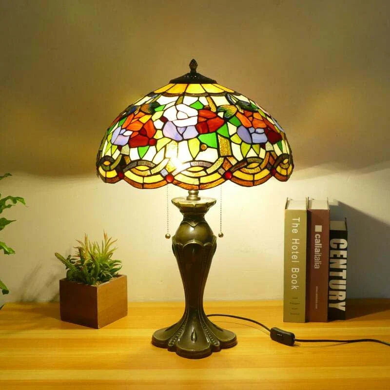 Afralia™ Stained Glass Tiffany Table Lamp for Luxurious Living Spaces