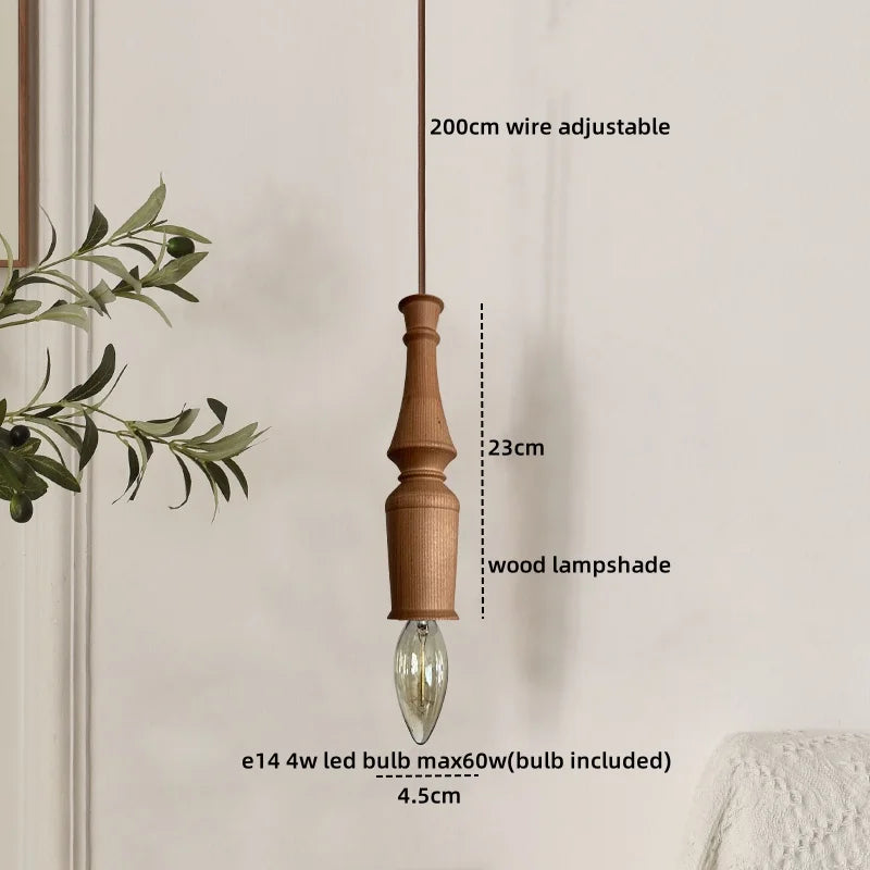 Afralia™ Wood LED Pendant Lamp Japanese Hanging Light Chandelier for Indoor Living Room