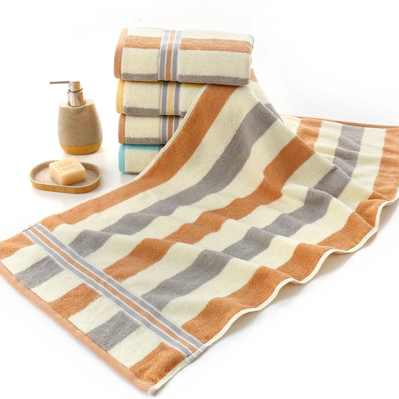 Afralia™ Striped Soft Cotton Hand Towel for Adults - High Quality