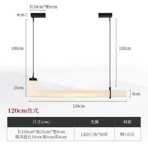 Afralia™ Marble Pendant Lights with Black Stone Belt Hanglamp for Dining Room