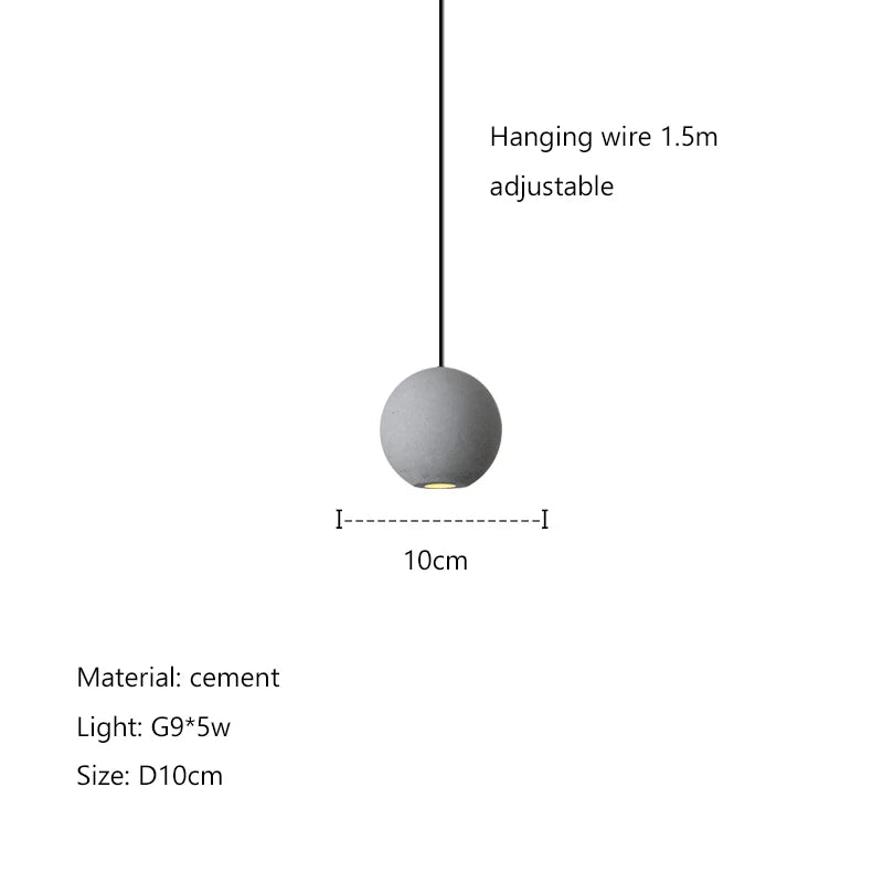 Afralia™ Cement Planet Chandelier Hanging Lamp for Dining Room & Bedroom