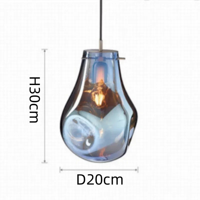 Afralia™ Colorful Glass Chandelier LED Pendant Light for Dining Room