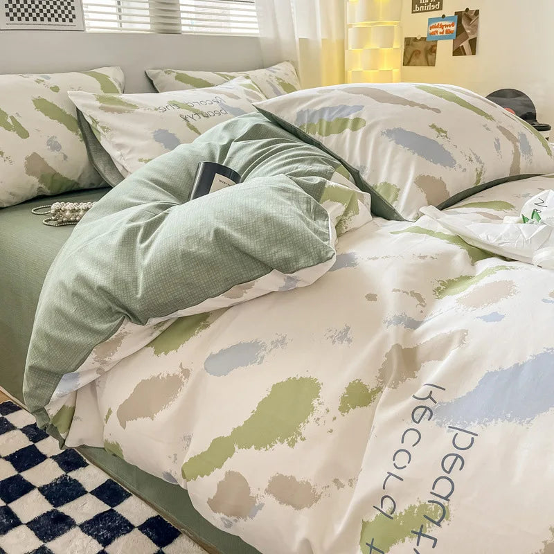 Afralia™ Geometric Print 100% Cotton Bedding Set for All Seasons