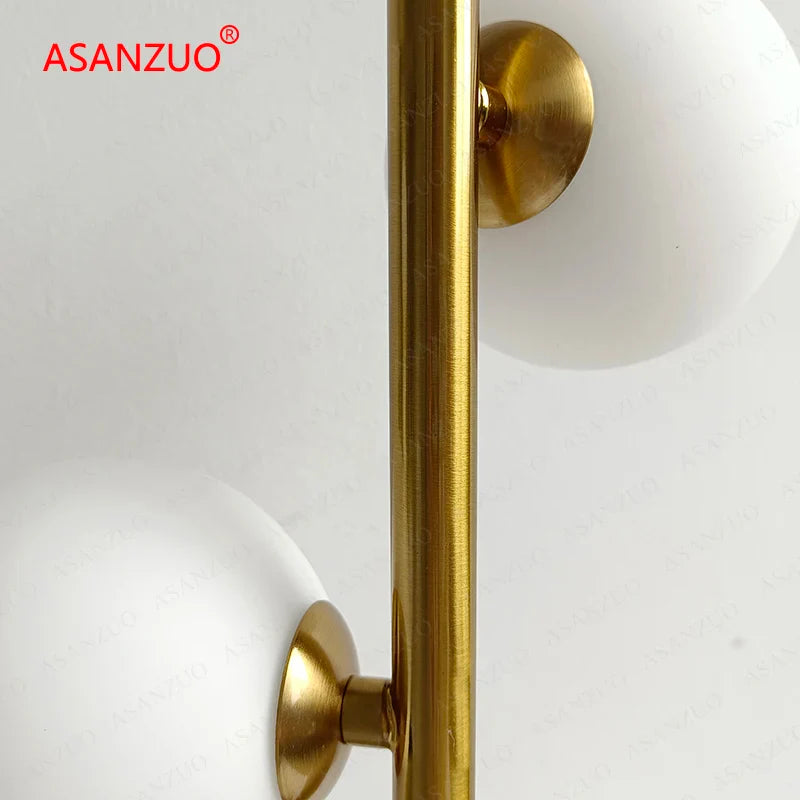 Afralia™ LED Gold Table Lamp with Milk White Glass Lampshade