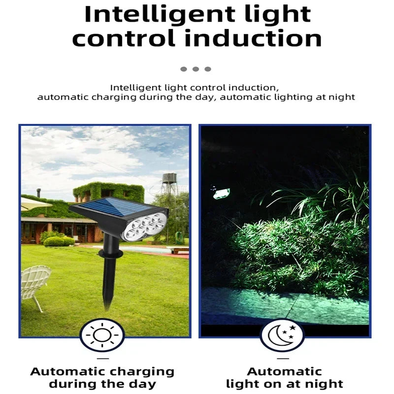 Afralia™ Solar Powered 7LED Spotlight: Adjustable, Waterproof Outdoor Landscape Wall Light.