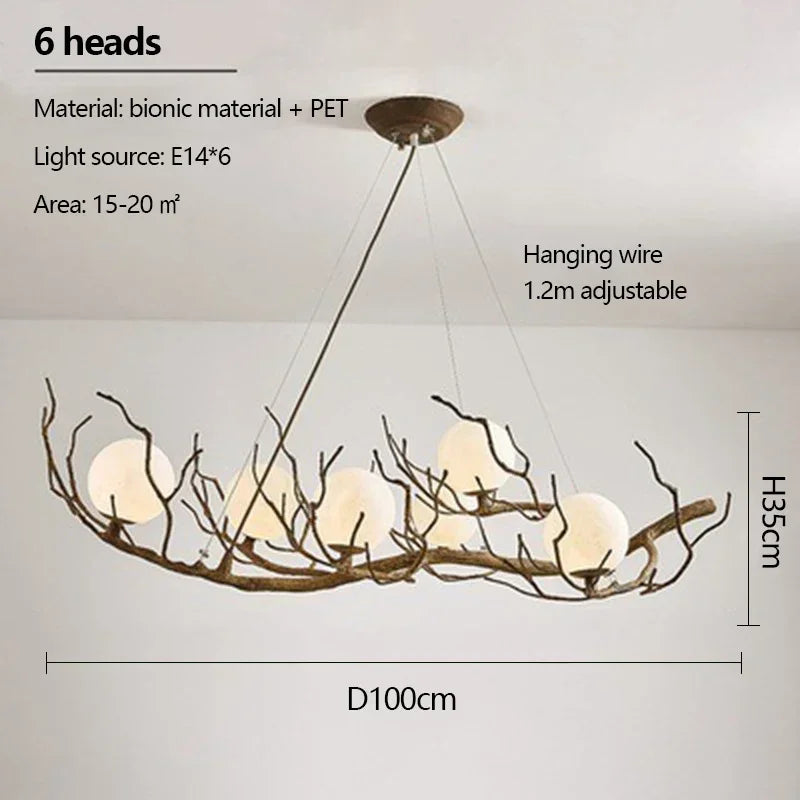 Afralia™ Retro Branch Ceiling Chandelier LED Hanging Light for Home Décor