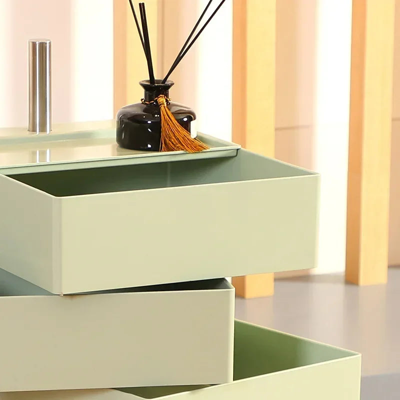Afralia™ Rotating Side Cabinet Drawer Cosmetics Storage for Bedside, Sofa, or Locker