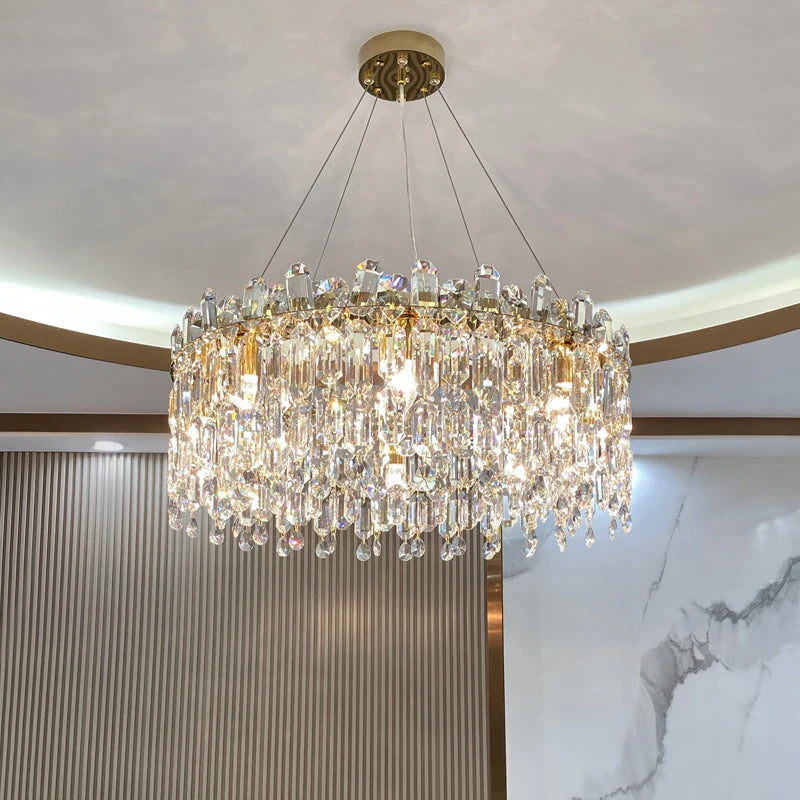 Afralia™ Crystal Pendant Chandelier: Luxury LED Decor for Living Room & Kitchen