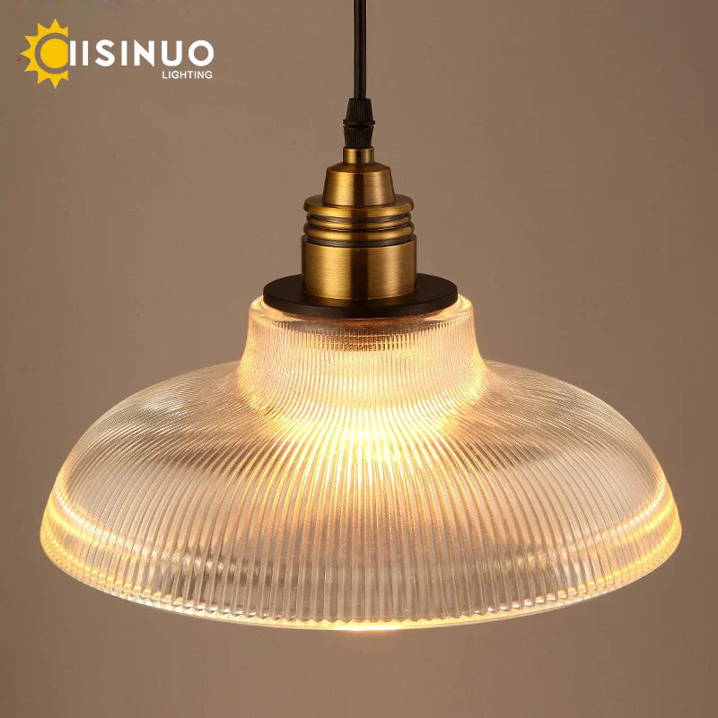Afralia™ Retro Amber Glass Pendant Lights for Living Room and Bedside, LED E27 Loft Lighting