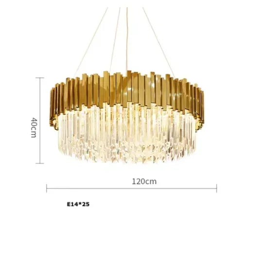 Afralia™ Golden Crystal Ceiling Light for Modern Living Room and Dining Room