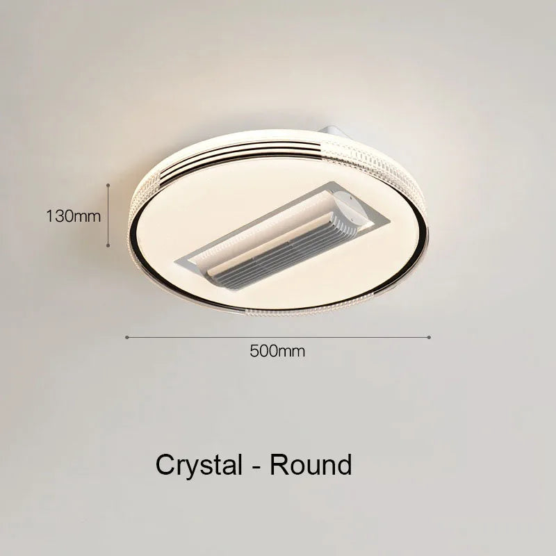 Afralia™ Crystal Bladeless Ceiling Fan Light Chandelier LED Silent Electric Ventilator