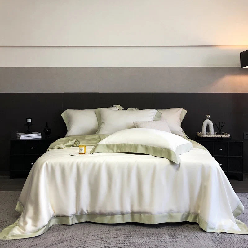Afralia™ 600TC Lyocell Eucalyptus Fiber Bedding Set: Duvet Cover, Bed Sheet, Pillowcases