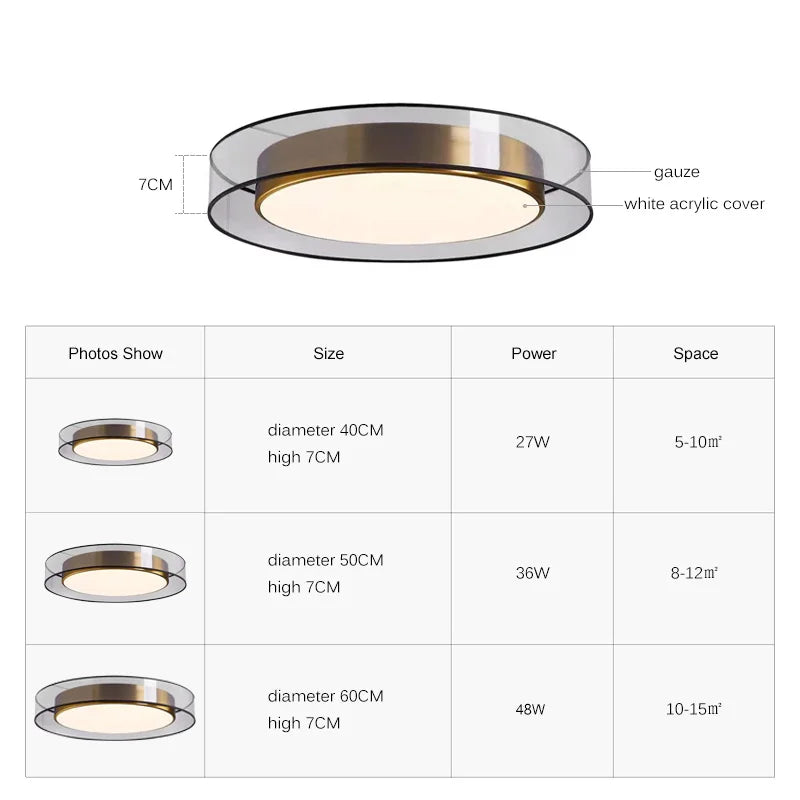Afralia™ Round LED Ceiling Lamp for Living Room, Dimmable Bedroom Chandelier & Kitchen Lights