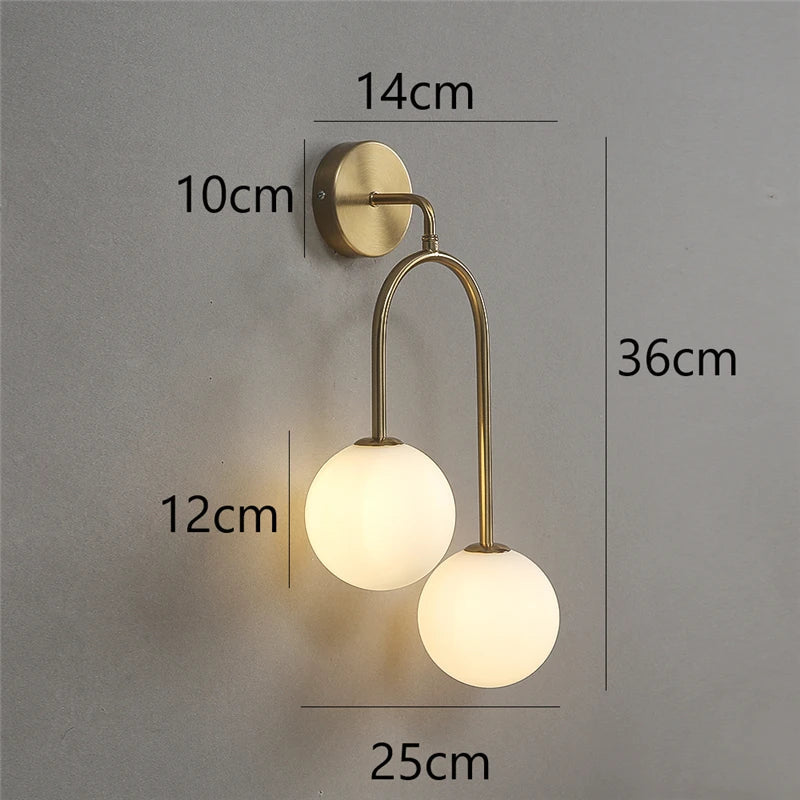 Afralia™ Glass Ball Wall Lamps: Modern Bedroom & Living Room Lighting Fixtures