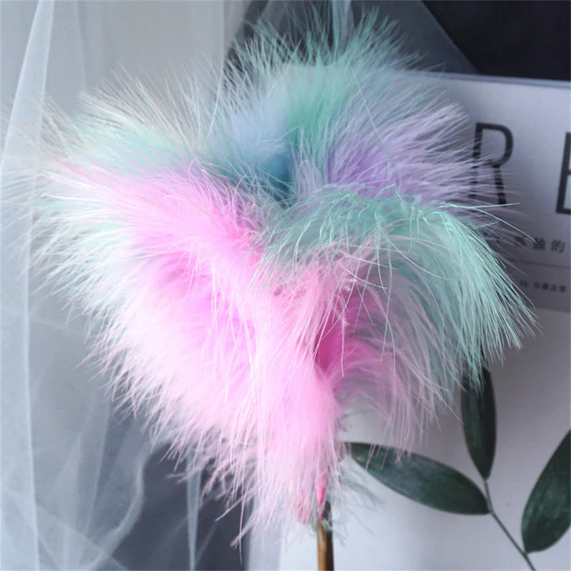 Afralia™ Woolly Hairs Turkey Feather Pheasant White Colorful Feathers for Crafts.