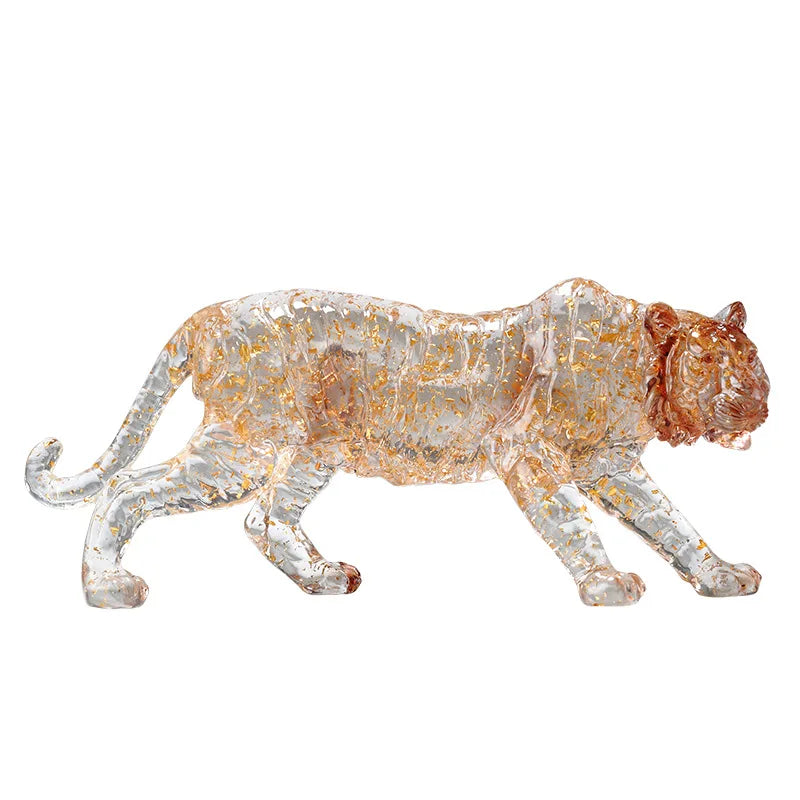 Afralia™ Resin Animal Sculpture Golden Gradient Home Decor Ornament