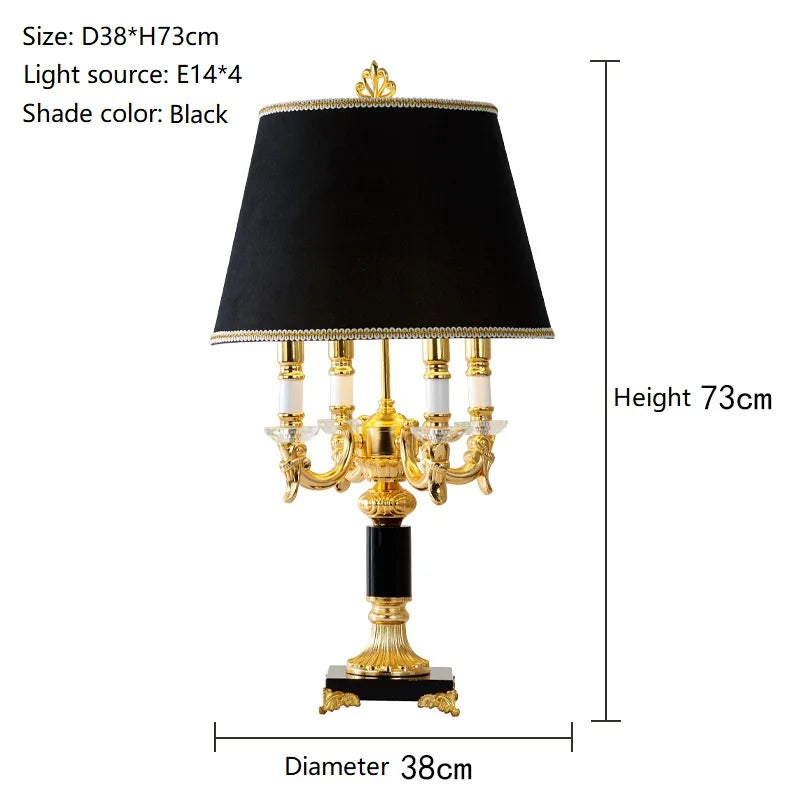 Afralia™ Black Crystal Bedroom Table Lamp - Luxury Modern Decor