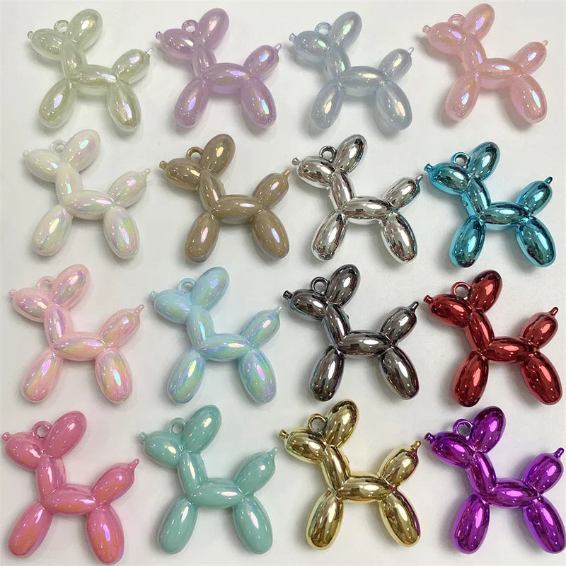 Afralia™ Mini Balloon Dog Charm Pendants for DIY Jewelry Making