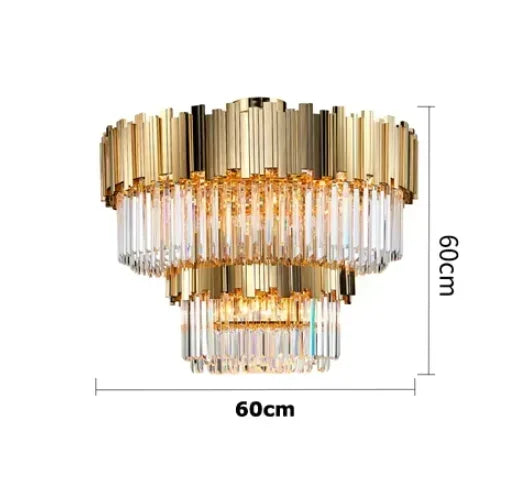 Afralia™ Golden Crystal Ceiling Light for Modern Living Room and Dining Room