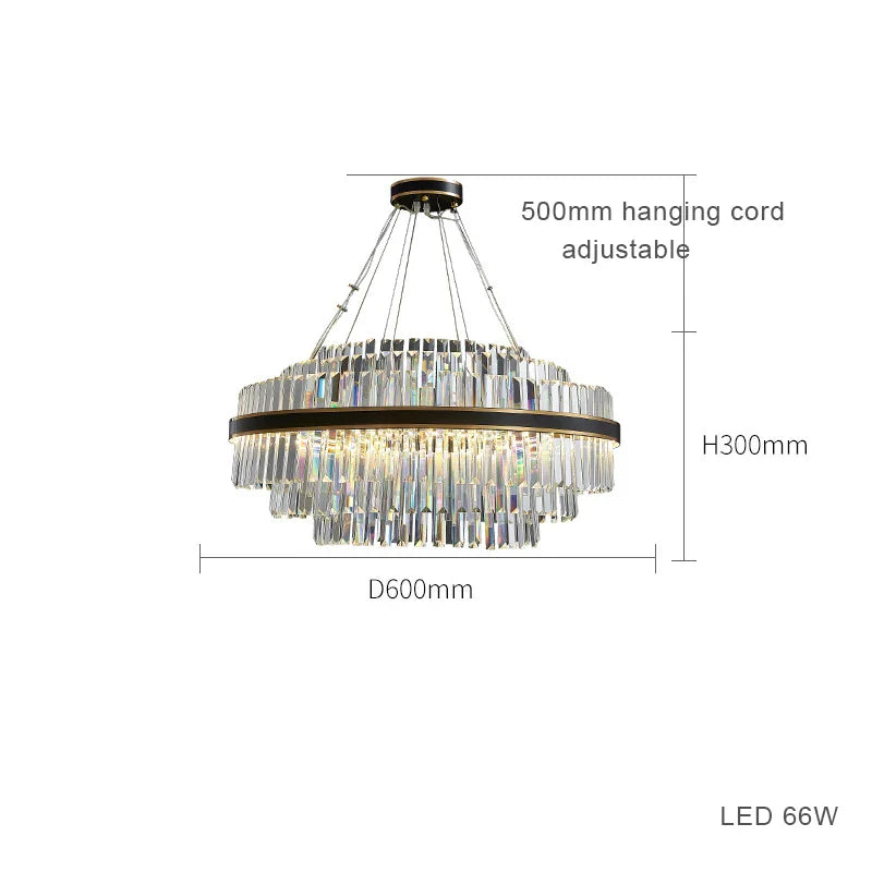 Afralia™ Black LED Crystal Chandelier for Dining Room Luxury Design